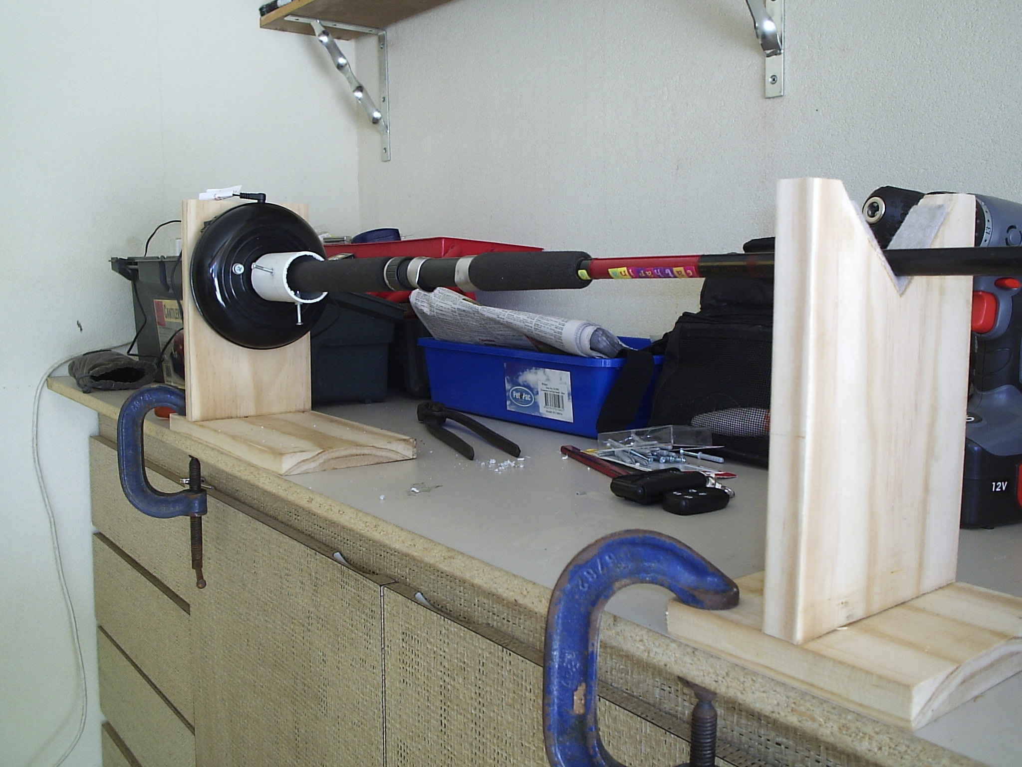 Inexpensive made my own rod dryer / finisher.. Fishing